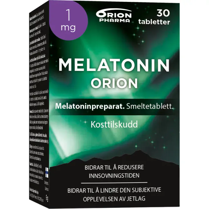 Hovedbilde Melatonin Orion 1 mg Smeltetabletter 30 stk