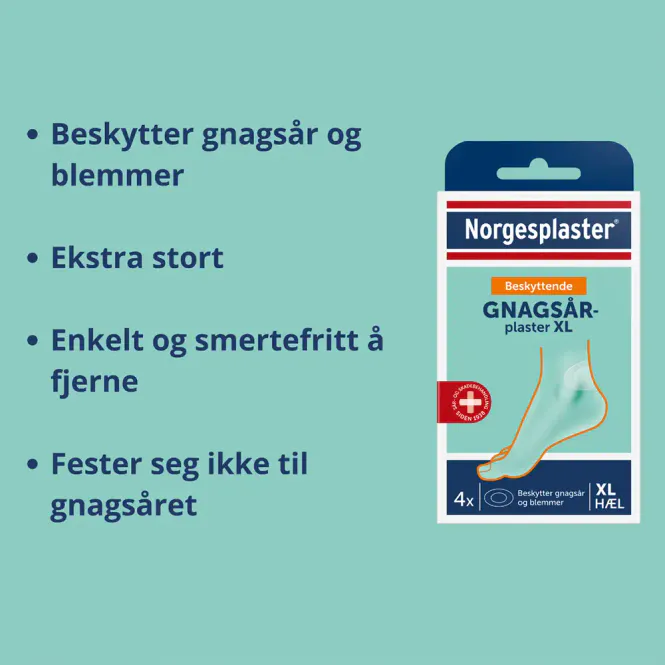 Hovedbilde Norgesplaster Gnagsårplaster Hæl XL 4 stk