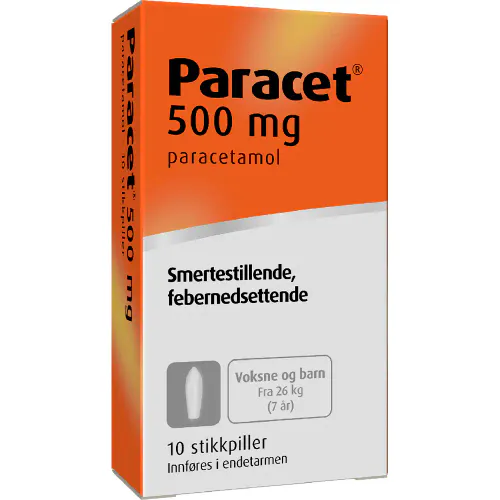 Paracet Stikkpiller 500 mg 10 stk