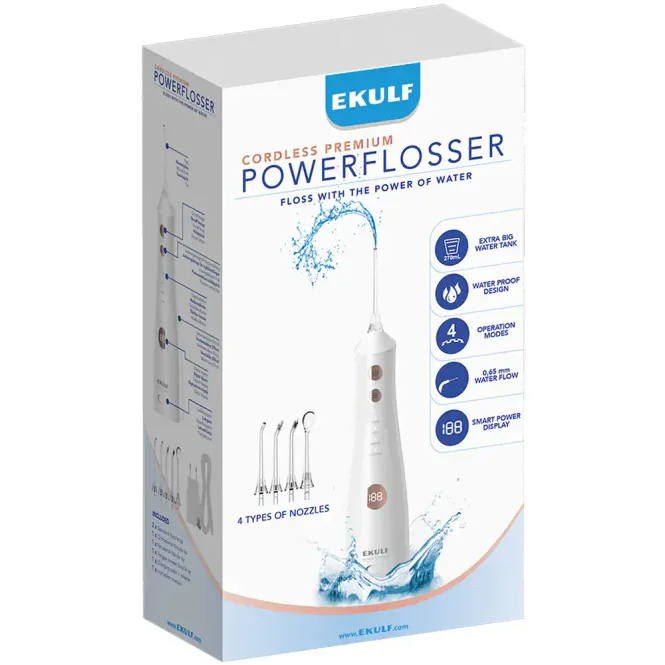 Hovedbilde Ekulf Powerflosser Premium White 1 stk