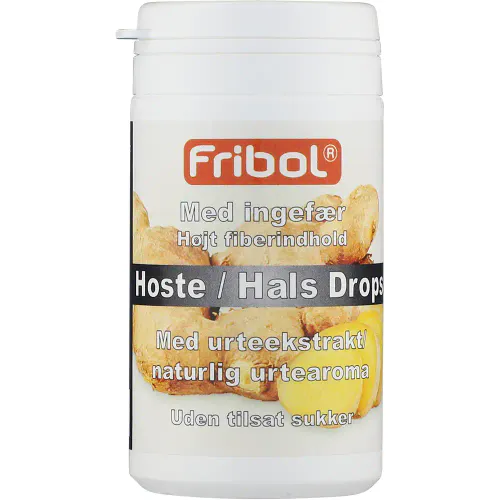 Fribol Sukkerfri Hoste/Hals Drops Ingefær 60 g