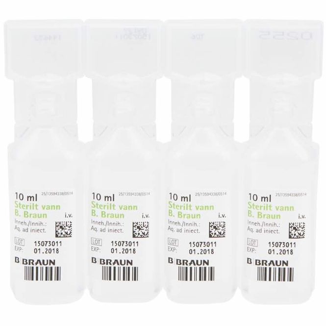 Hovedbilde B. Braun Sterilt Vann Parenteral Bruk Ampuller 20x10 ml